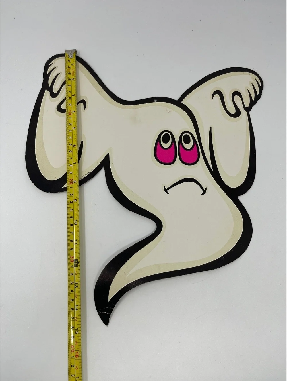 Vintage Beistle Halloween Ghost Paper Die Cut Window Wall Cutouts Set of 3 Pink